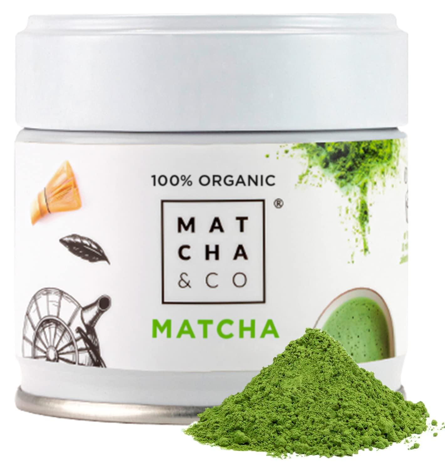 Matcha & CO 100% Organic Matcha Tea [ceremonial grade]. Organic Green Tea Powder from Japan. Organic Matcha Tea. 100% Natural Matcha Green Tea. (1.05 Ounce)