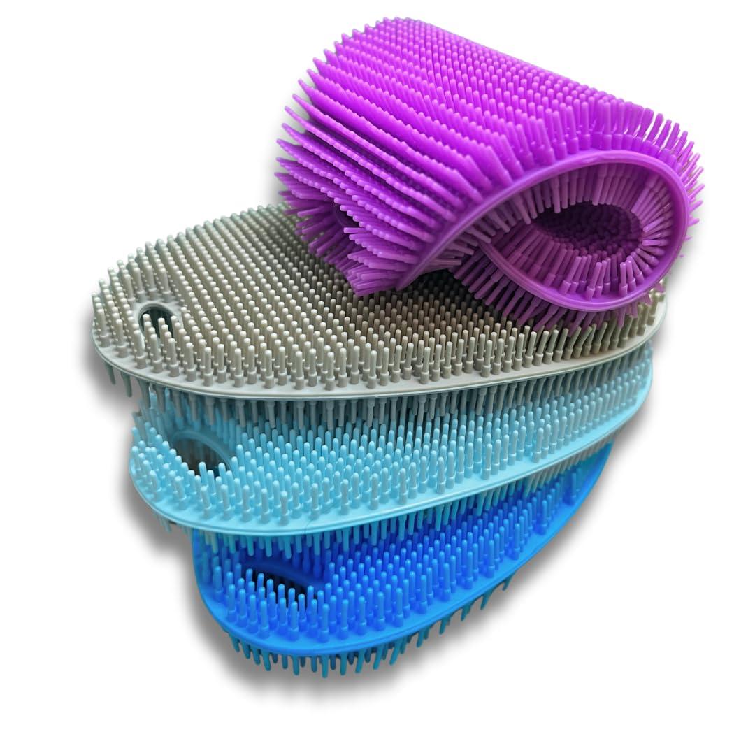 Asiopphire Silicone Sponge Dish Scrubber - Food Grade Silicone Dish Scrubber and Housecleaning - BPA Free Silicone Kitchen Scrubber [4 Pack Ovals]