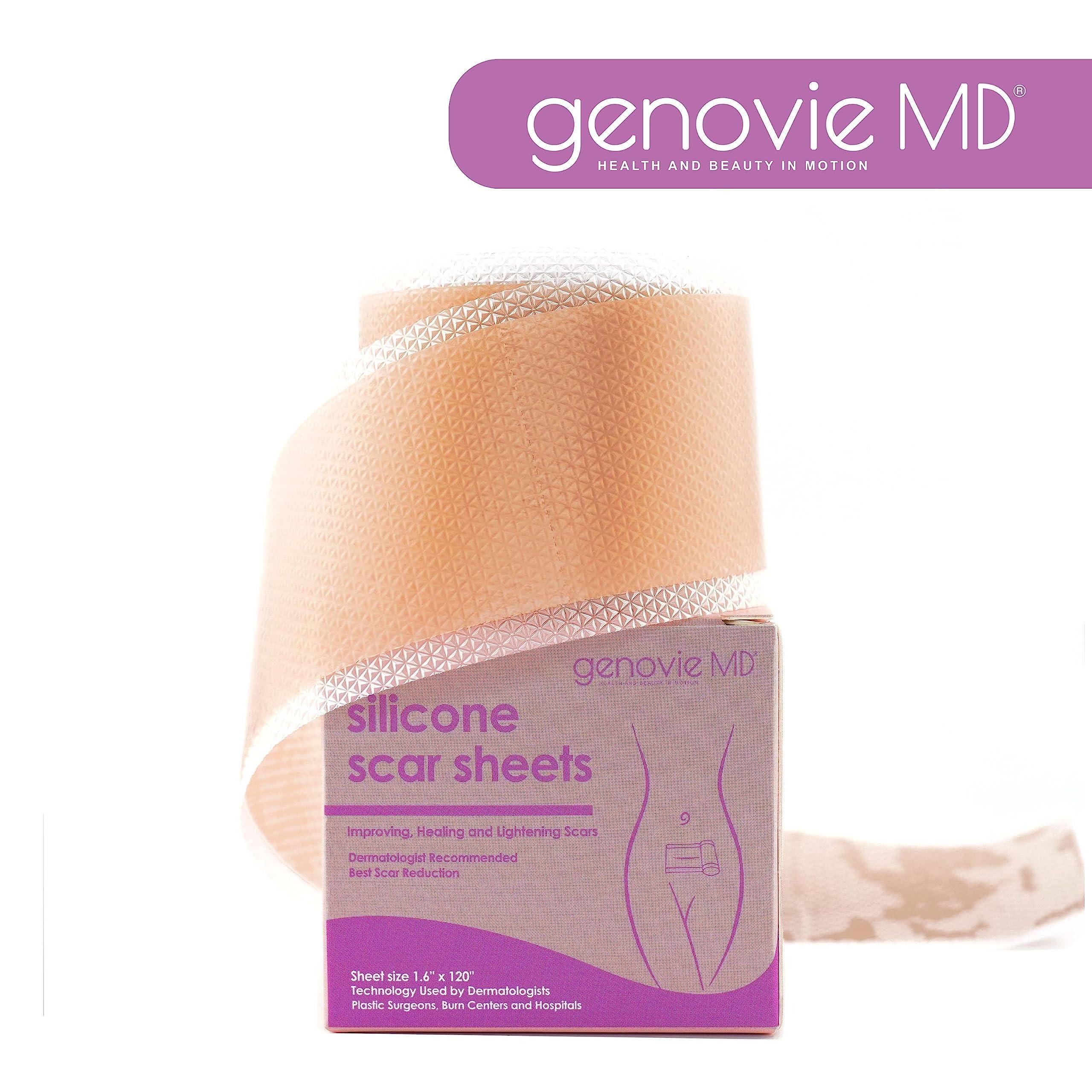 genovie MD Genovie MD Medical Grade Silicone Scar Sheets - Scar Tape Roll Treatment for C-Sections, Keloids, Acne, Post Operative Surgeries, Burns, 6 month Supply, Reusable and Removable Scar Sheets