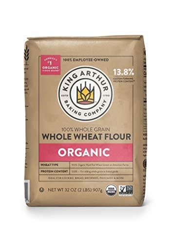 King Arthur King Arthur, 100% Organic Whole Wheat Flour, 100% Whole Grain, Non-GMO Project Verified, 2 Pounds (Pack of 12)