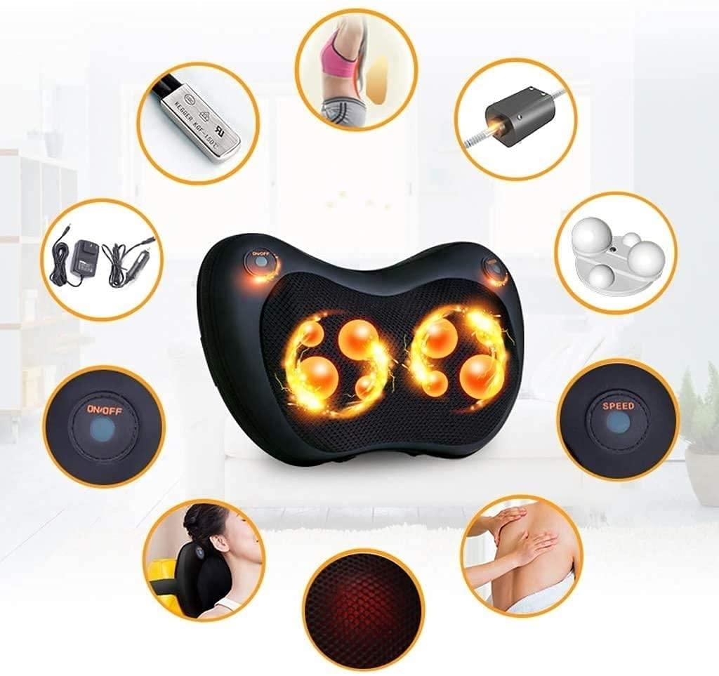 SMSOM SMSOM Back Massager, Back and Neck Massager, Kneading Electric Neck Massager Pillow, Deep Tissue Kneading, Very Suitable for Families, Office, Car