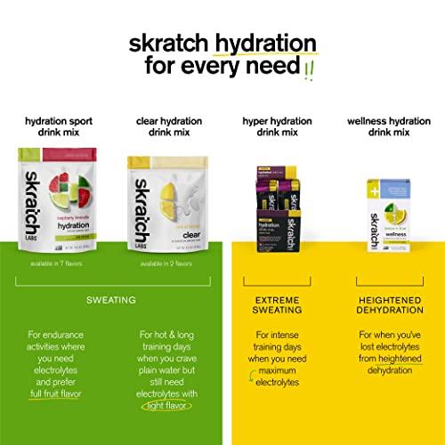Skratch Labs SKRATCH LABS Wellness Hydration Drink Mix, Lemon and Lime (8 Pack Single Serving), Oral Rehydration Solution, ORS, Vegan, Non-GMO, Gluten Free, Dairy Free, Kosher
