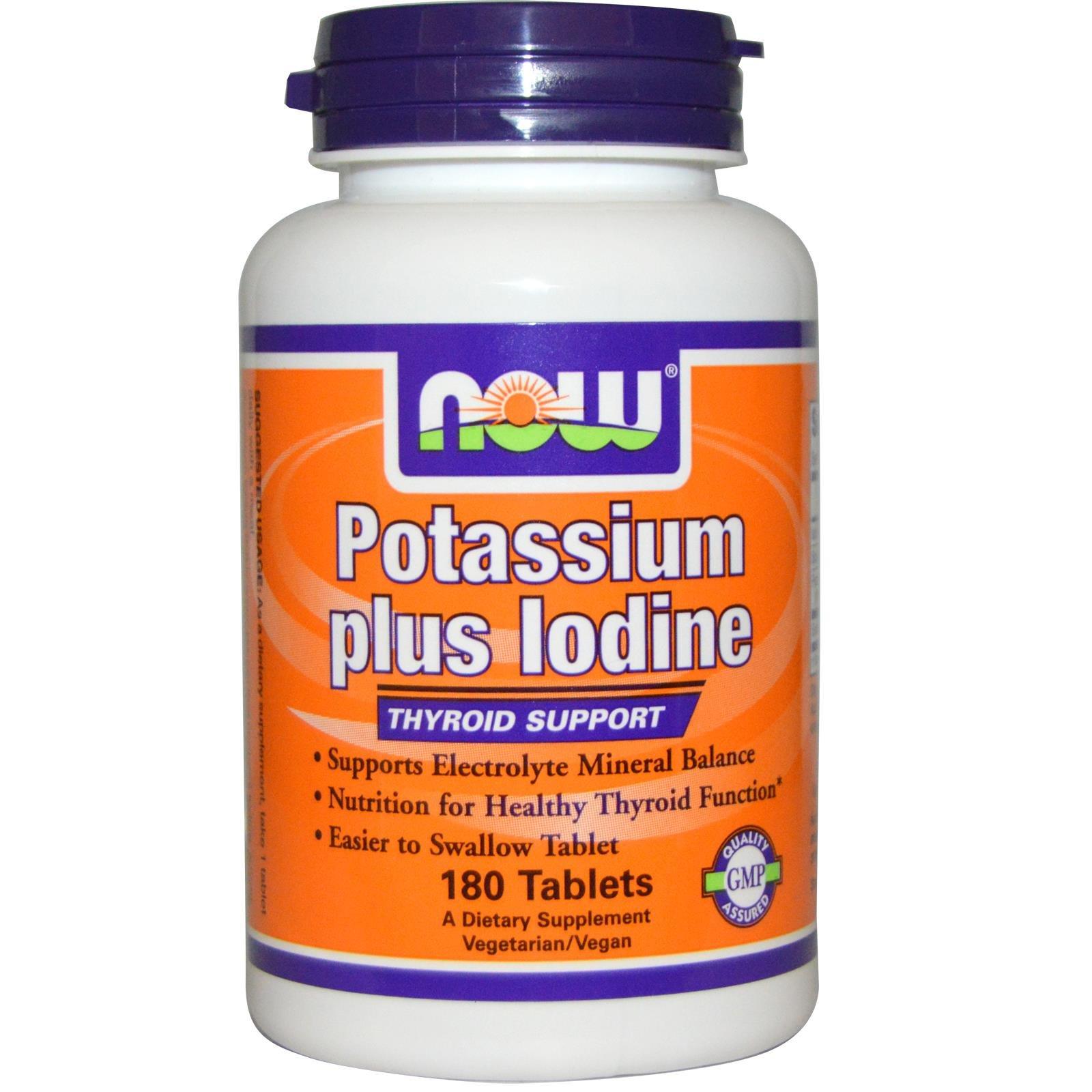 Now Foods Now Foods Potassium Plus Iodine, 180 Tablets