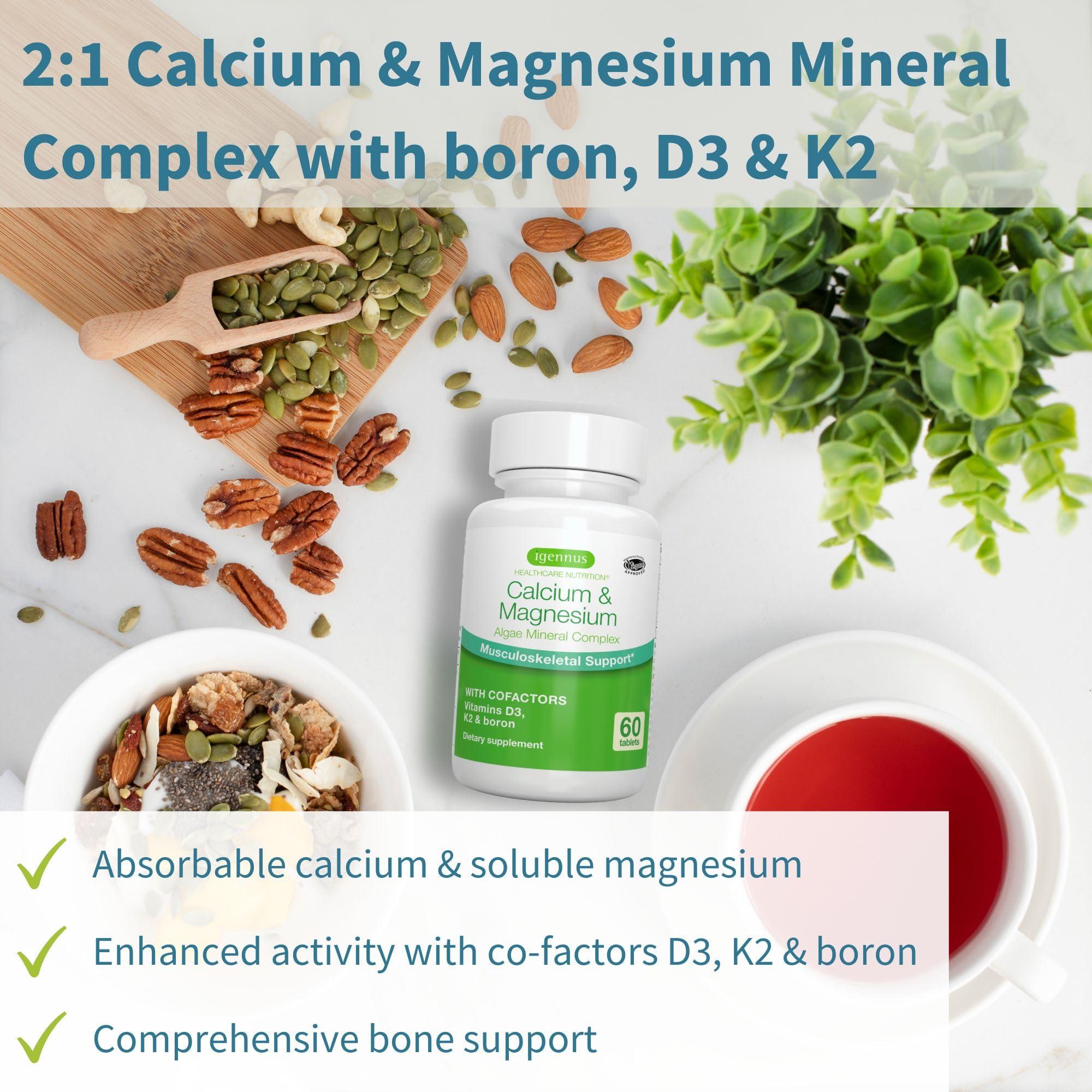 Igennus Healthcare Nutrition Multivitamin & Minerals for Women + Calcium & Magnesium Complex Vegan Bundle, Sustained Release Advanced Multivitamin + 2:1 Plant Based Algae Mineral Complex, by Igennus