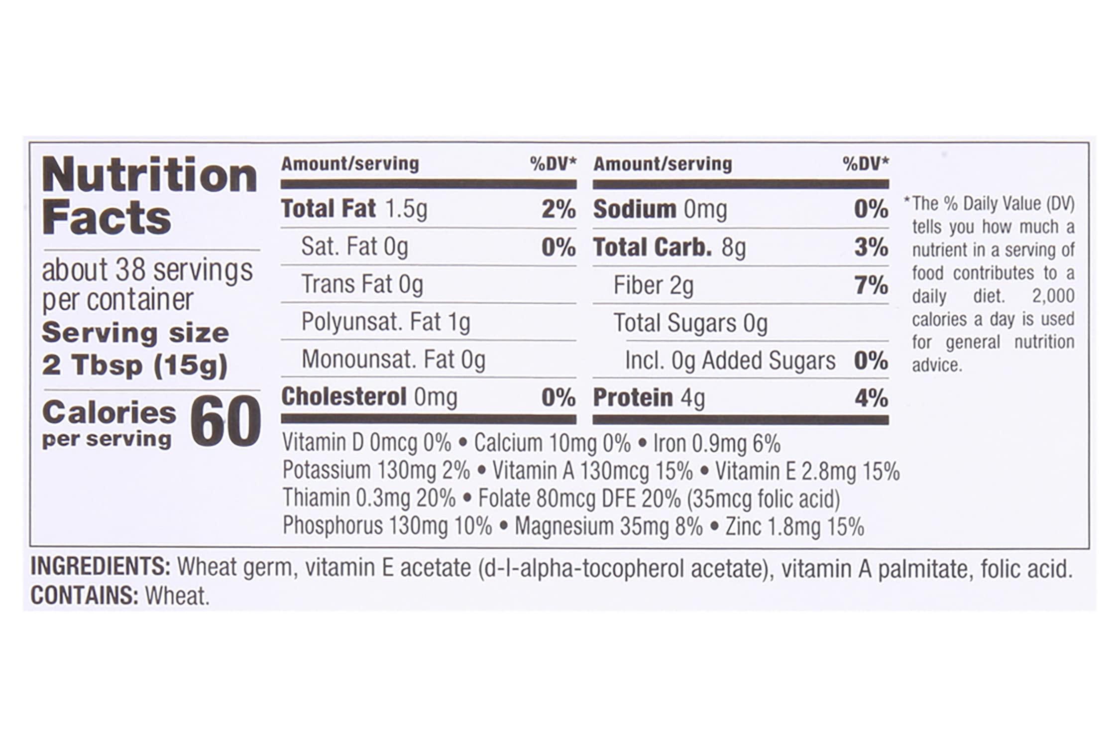 Kretschmer Kretschmer Original Toasted Wheat Germ Boost your Food with, 20 Ounce Glass Jar (Pack of 2)