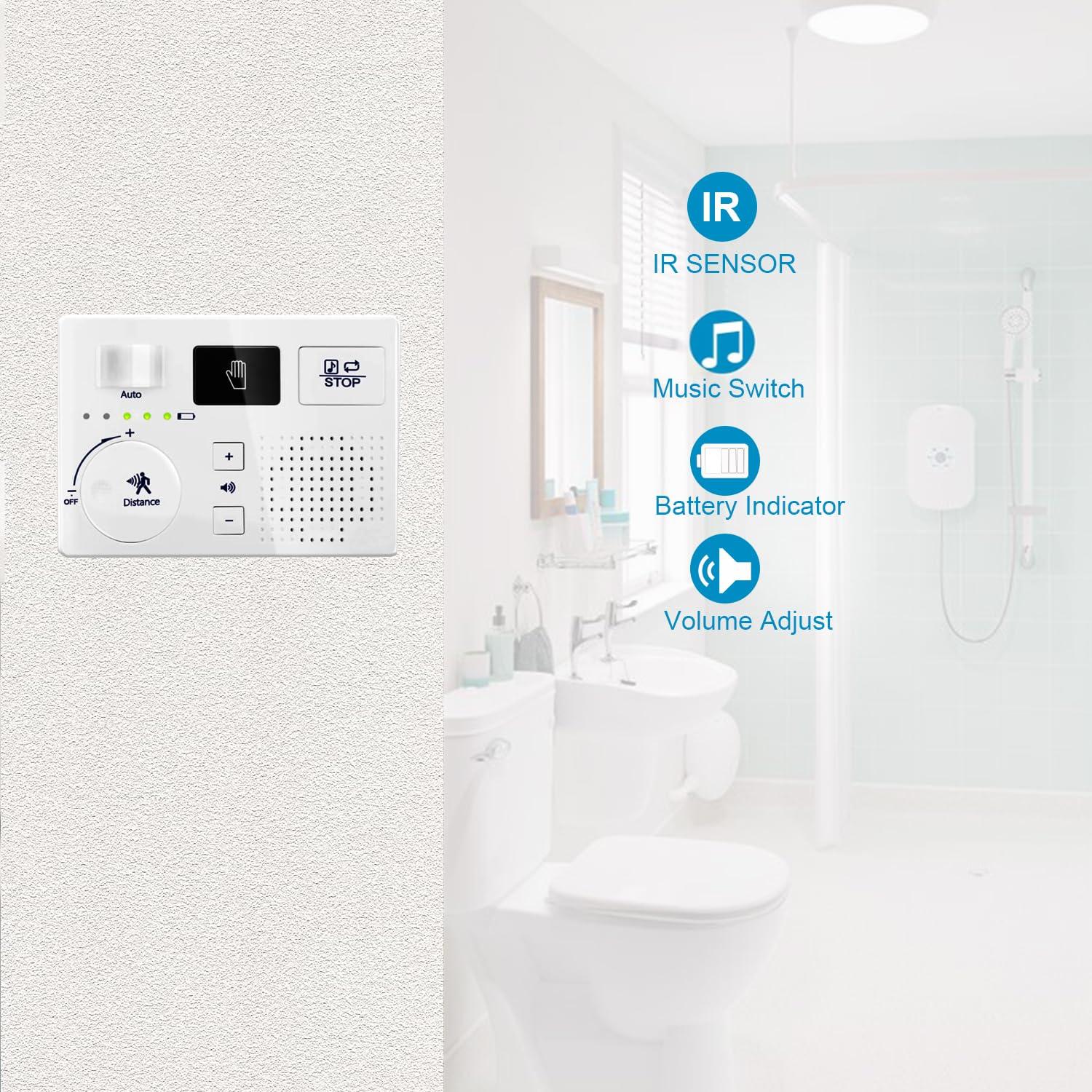 KiaoTime KiaoTime Bathroom White Noise Machine for Bathroom Privacy Motion Activated, Bathroom Noise Blocker - Sound Machine of Running Water Masks The Sound of Toilet Bathroom Restroom