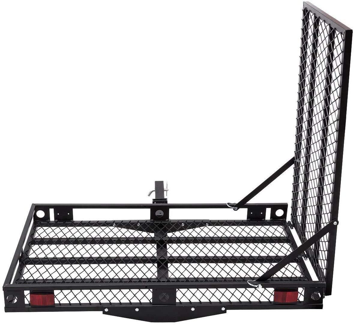 Nightcore Nightcore Foldable Wheelchair Carrier, Mobility Scooter Loading Ramp for 500 Lbs Capacity, Heavy Duty Strong Hitch Cargo with Ramp,Folded to 3 different positions, 49"X28"X4"