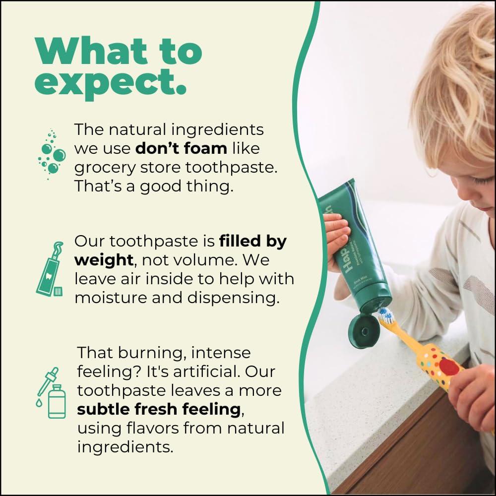 Happy Tooth Happy Tooth Natural Hydroxyapatite Toothpaste, Fluoride Free, SLS Free, Whitening for Sensitive Teeth, Natural Ingredients, Dentist Formulated & Recommended, Adults & Kids, Sweet Orange 4 Fl Oz