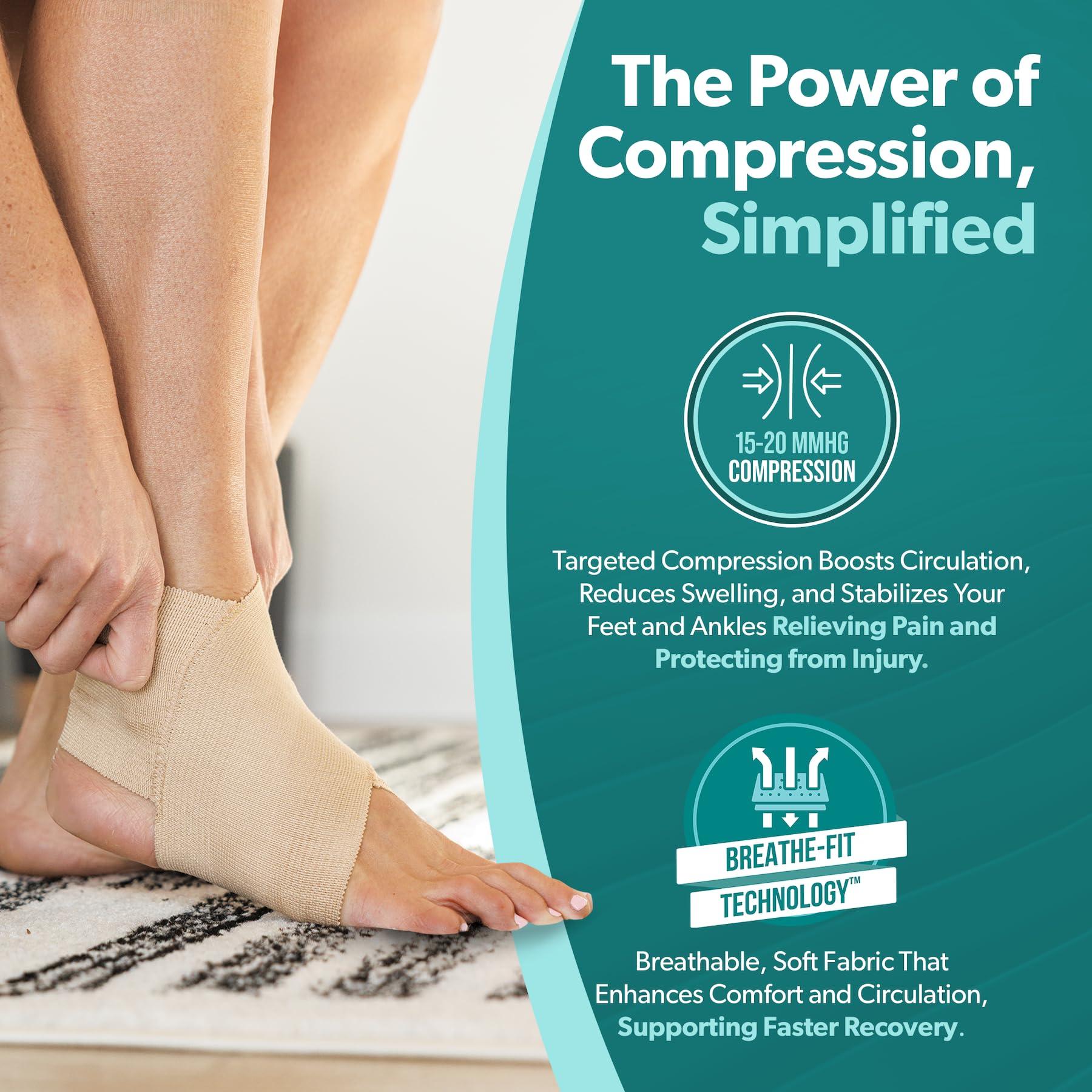 BraceAbility BraceAbility Elastic Ankle Support Brace - Youth Slip on Foot Compression Sleeve for Gymnastics, Dance, Kids, Sports, Running, and Sprained Ankle Swelling for Boys and Girls (S)