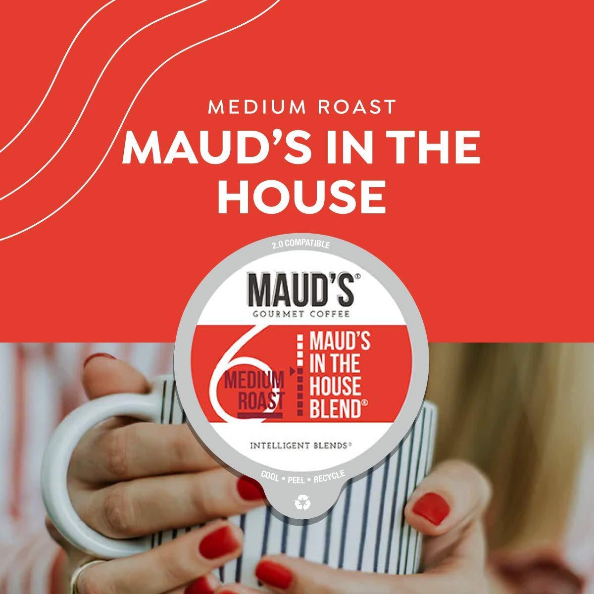 MAUD'S Maud\'s Medium Roast Coffee Pods, 100 ct | In the House Blend | 100% Arabica Medium Roast Coffee | Solar Energy Produced Recyclable Pods Compatible with Keurig K Cups Maker