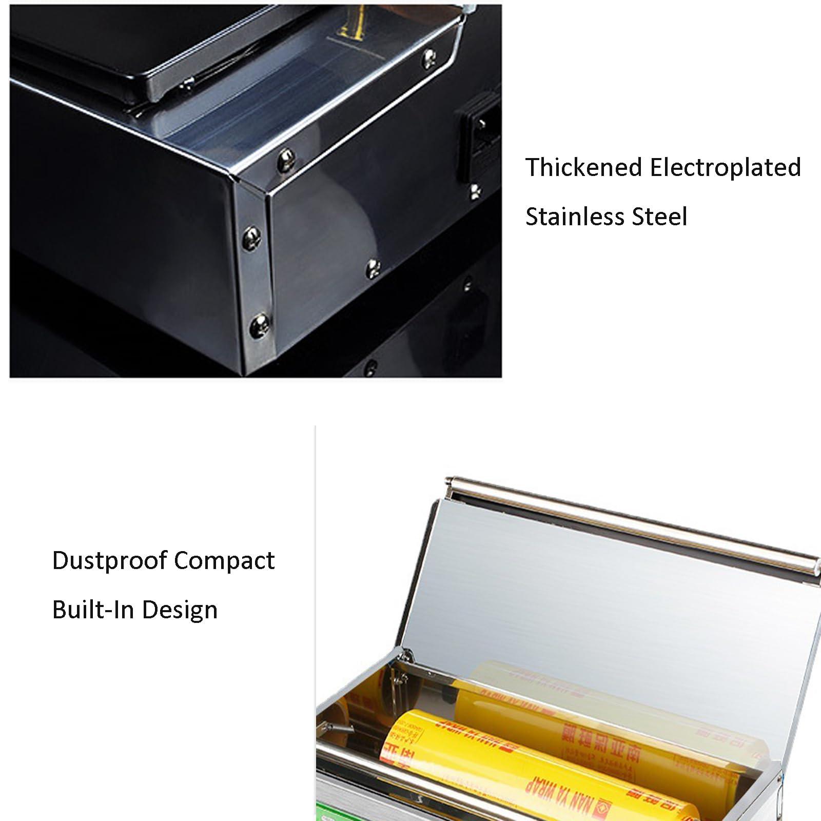 nLn Hope Commercial Film Wrapper Hand Wrapping Machine with 2 Roll 12Inch x 1312Feet PVC Plastic Cling Wrap Film for Packing and Storing Food, Reusable with Slide Cutter (SFN-450+2 Roll Cling Wrap)