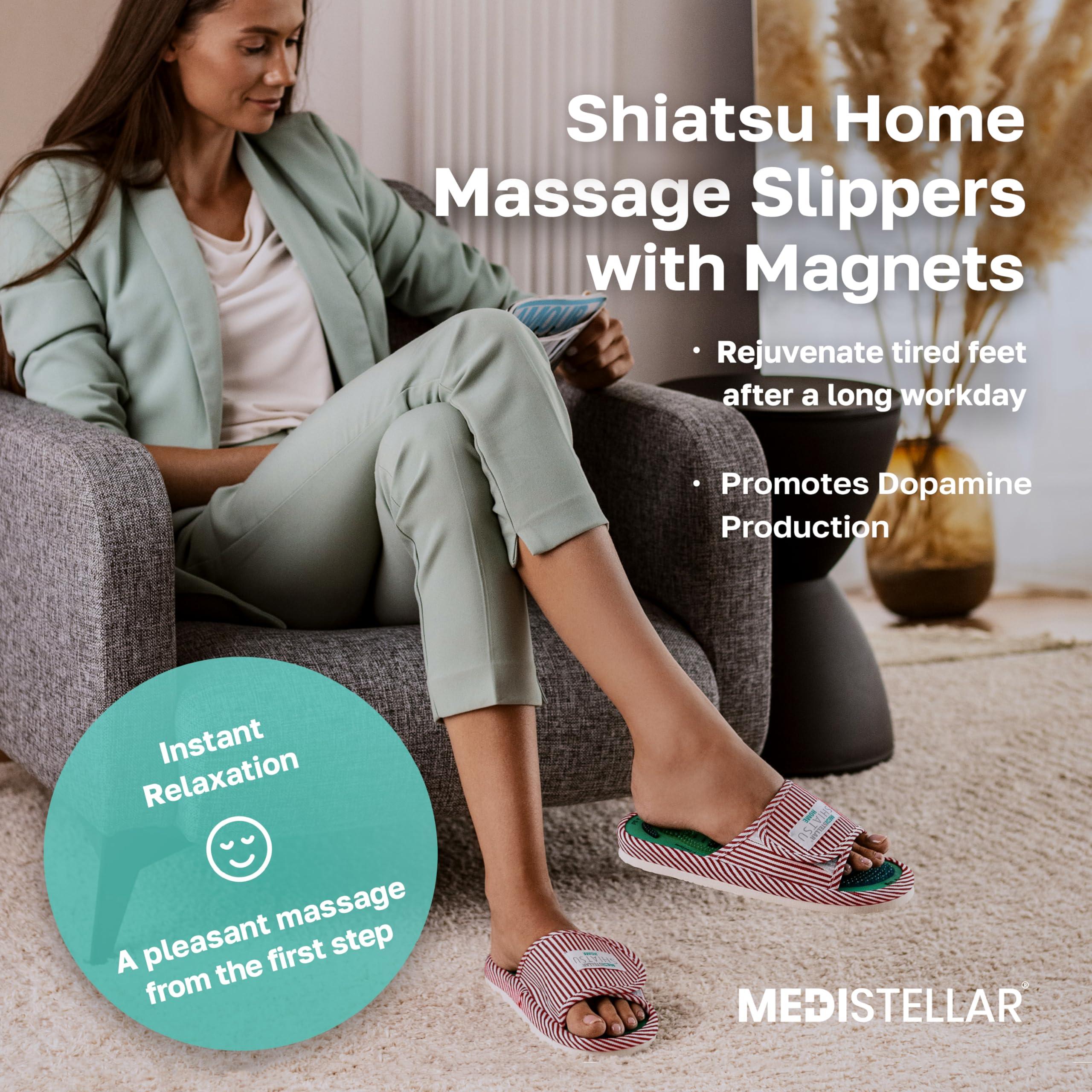MEDISTELLAR Acupressure Massage Slippers for Plantar Fasciitis & Neuropathy Relief Reflexology Foot Massager Sandals, Ideal Gift for Men & Women, Stress & Tension Relief, Pain Management for Foot Health