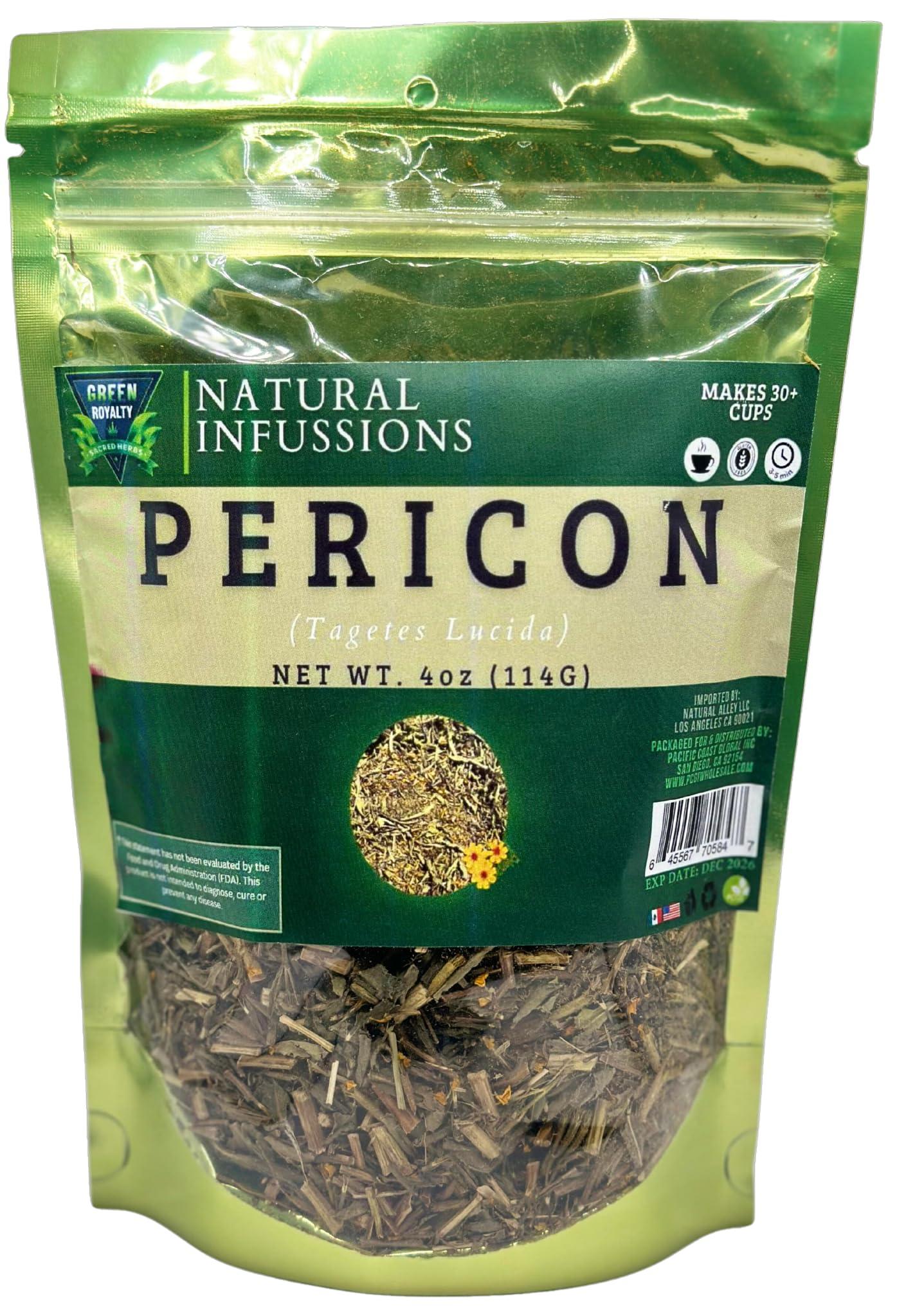 GREEN ROYALTY Pericon (Yerbanis) Herbal Tea 4 oz (114gr), Resealable Bag 100% All Natural Fresh Tea