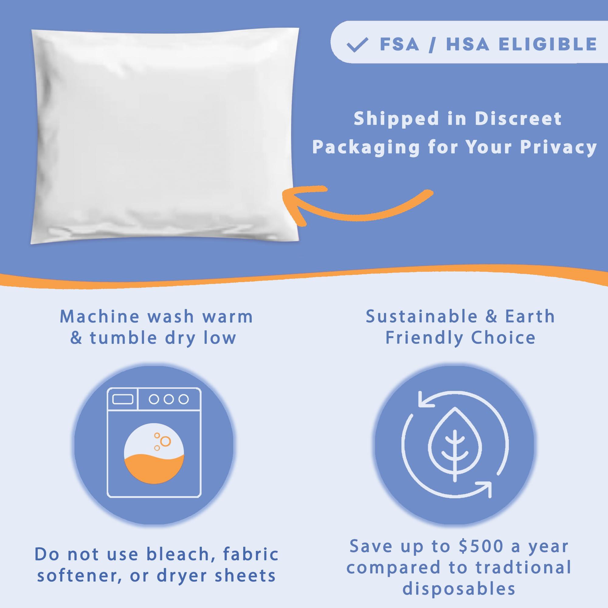 Wearever Wearever Mens Incontinence Briefs for Bladder Control with Super Absorbency - Reusable & Washable Leak Proof Underwear for Men (Pack of 3) (White) (M) (Waist 34-36)