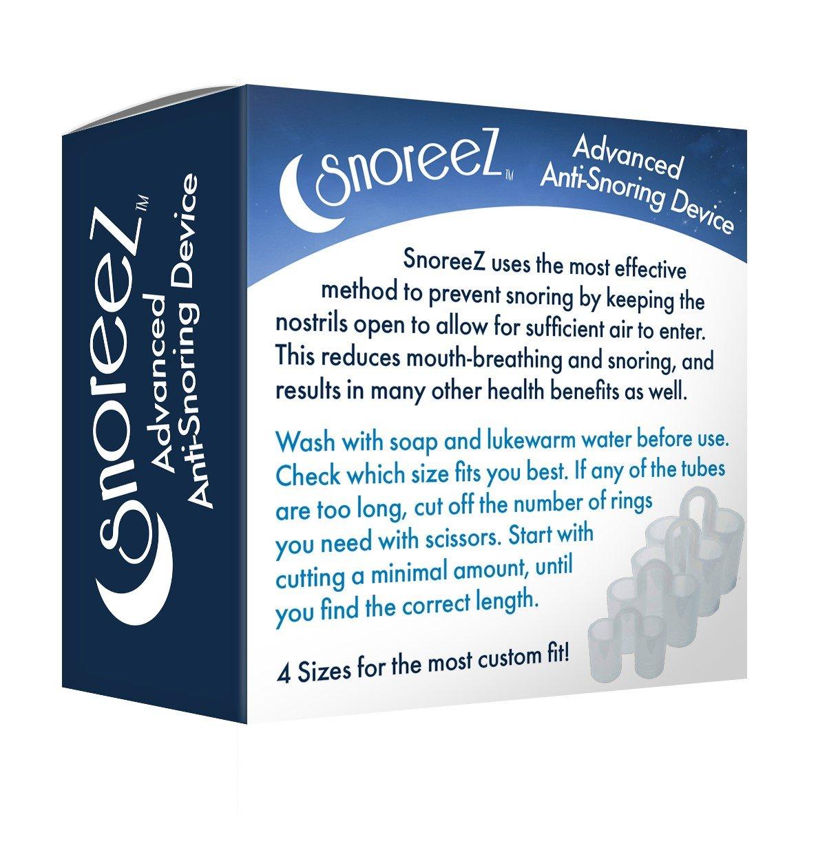 SnoreeZ(TM) SnoreeZ(TM) Anti-Snore Premium Nose Vent – Snoring Solution – Stop Snoring Aid Naturally And Instantly – Simple Effective Anti-Snore Device - Set of 4