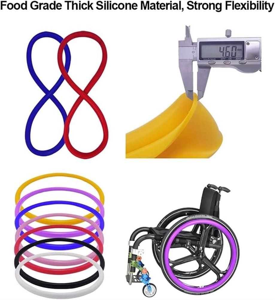 XARONF Wheelchair Push Rim Covers(1pair + 24-Inch), Non-Slip Wear-Resistant Hand Push Cover, Protective Cover, Improve Grip and Traction, Easy to Install (Color : Green)