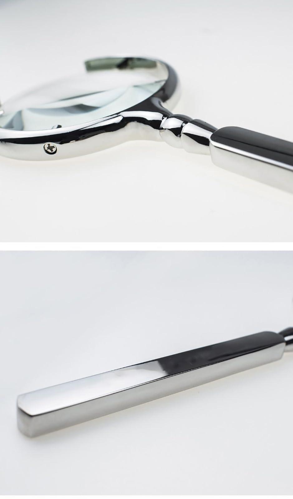 COnvow Real Glass Large Magnifying Glass - Reading Magnifier for Books -Handheld 63mm Strong High Clarity Eye Glasses for Home Learning, Reading and Fault Finding