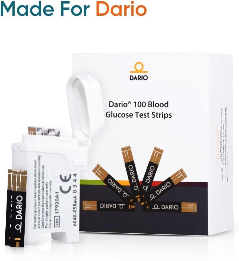 Dario Dario 100 Blood Glucose Test Strips - Only works with Dario Monitor (25 Pack x 4)