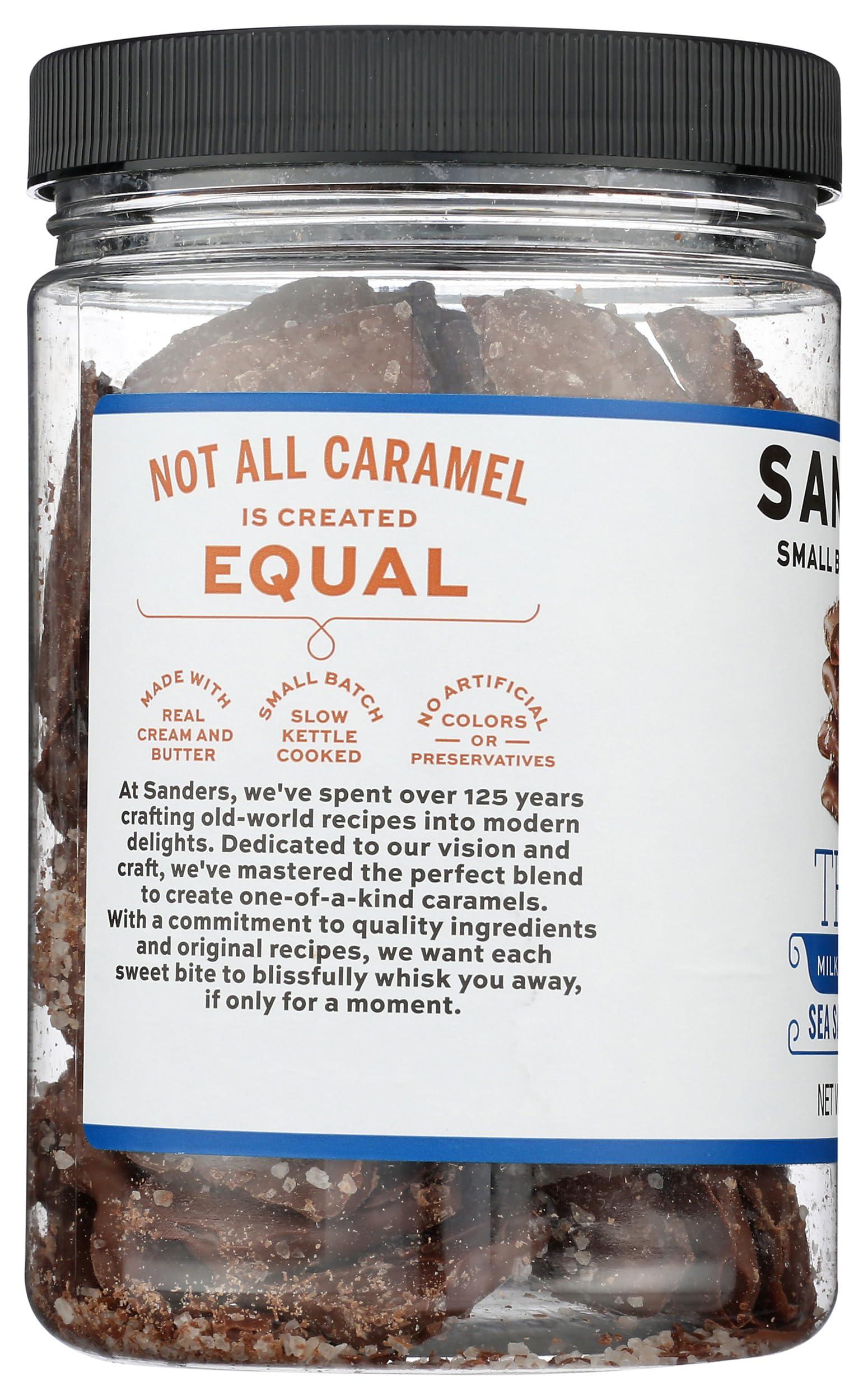 Sanders Sanders Milk Chocolate Sea Salt Caramel Thins, Kosher, 18 Ounce (Pack of 6)