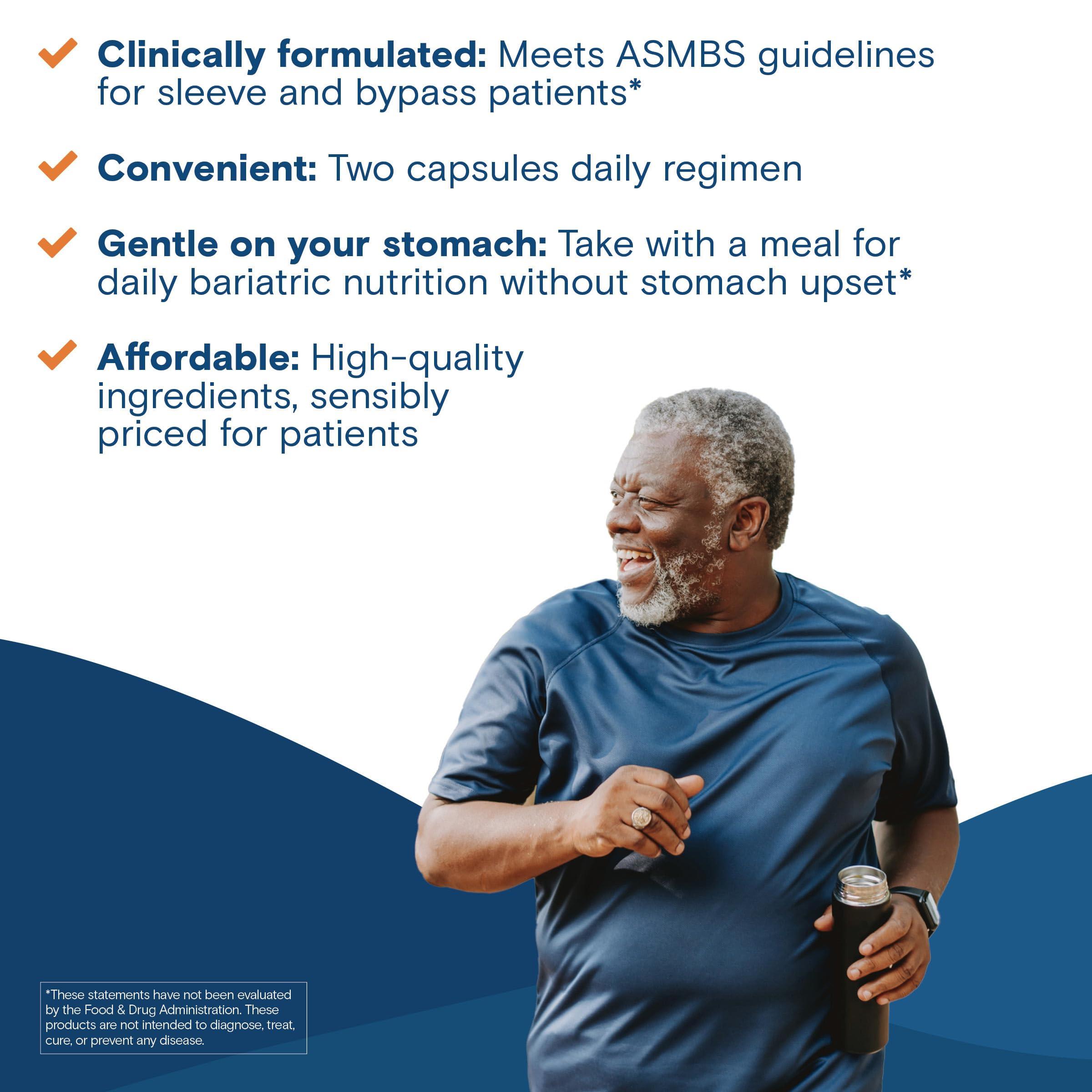 Bariatric Fusion Bariatric Fusion Bariatric Multivitamin without Iron | Post Bariatric Surgery Patients | Iron Free Bariatric Vitamin for Gastric Bypass and Sleeve Gastrectomy | 60 Capsules | 1 Month Supply