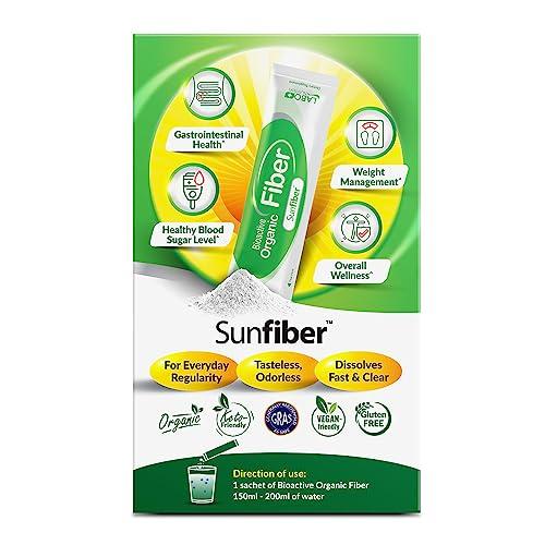 LABO Nutrition LABO Nutrition Bioactive Organic Fiber, Sunfiber Soluble Prebiotic Fiber Supplement, Support Healthy Digestive, Intestinal, Wellness with Partially Hydrolyzed Guar Gum, Low-FODMAP, Non-GMO, 30 Sachets