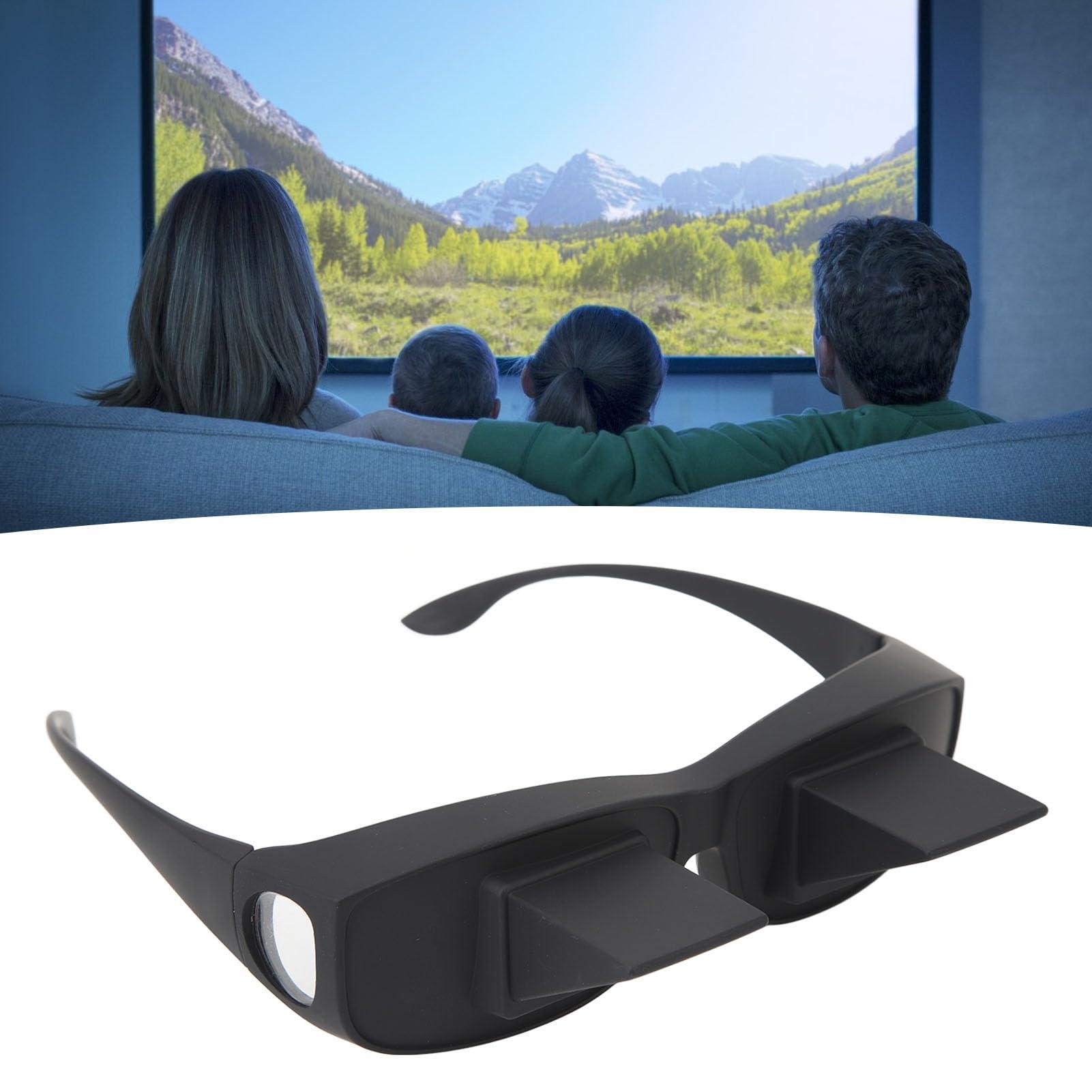 GOWENIC Lazy Glasses Bed Prism Glasses, Horizontal Spectacles HD Lie Down Eyeglasses for Lying Down Reading and Watching TV, 90 Horizontal Reflection, Black