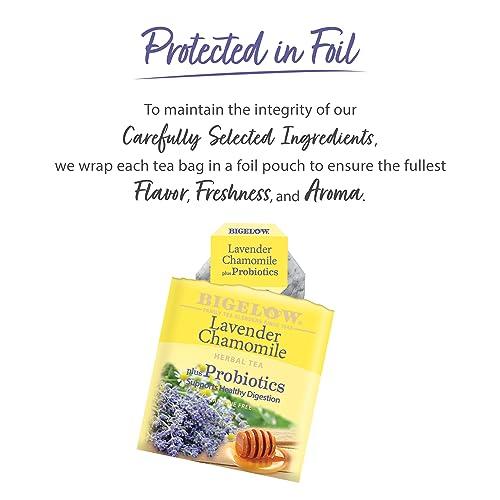 Bigelow Tea Bigelow Tea Lavender Chamomile Plus Probiotics Herbal Tea, Caffeine Free with Lavender Chamomile, 18 Count Box (Pack of 6), 108 Total Tea Bags