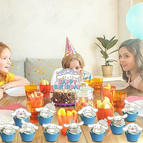 WUHUCANGBO Cinnamoroll Party Decoration, 25pcs Cinnamoroll Cake Cupcake Toppers Cinnamoroll Birthday Party Supplies, Cinnamoroll Theme Cake Decorations For Kids Baby Showers