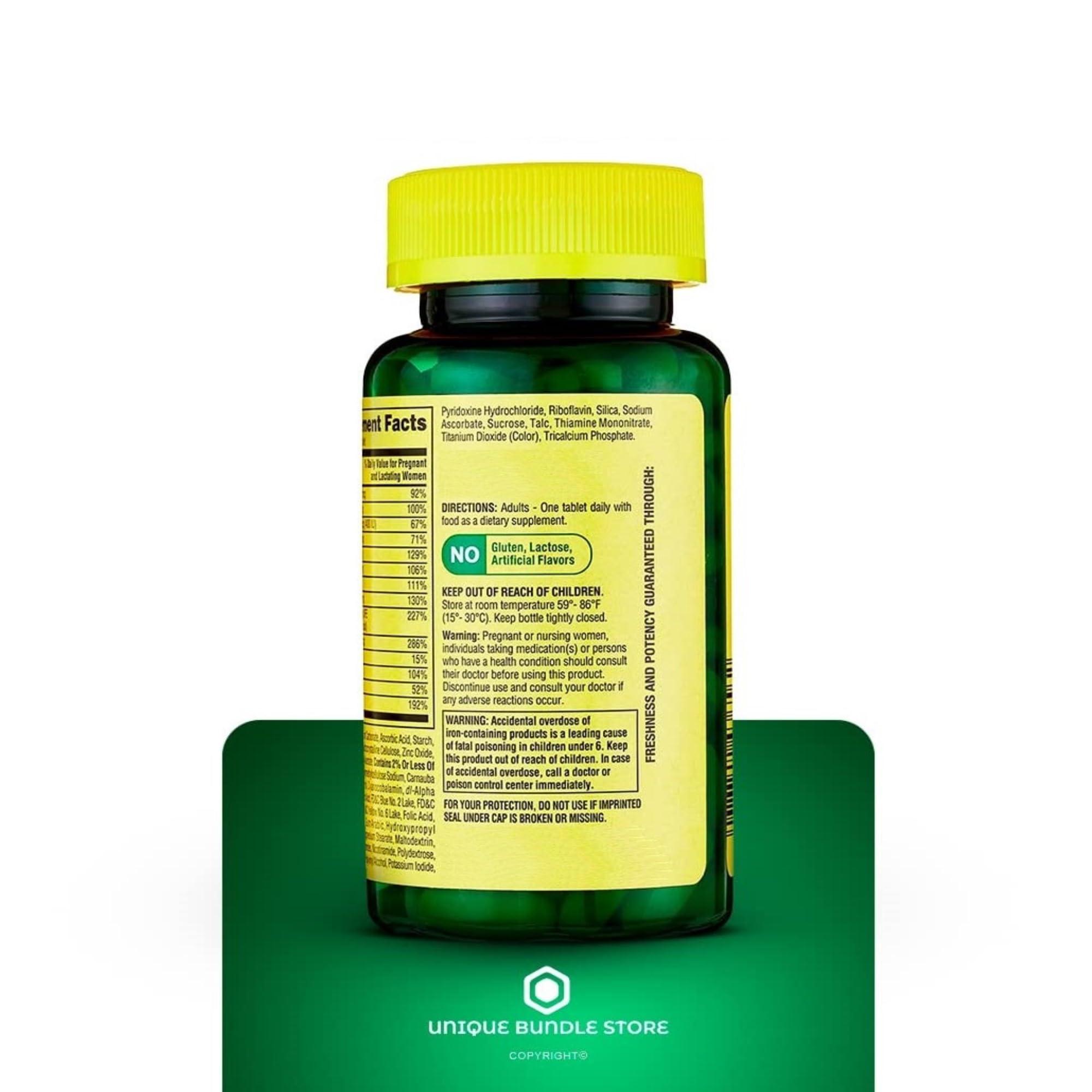 Unique Bundle Store Spring Valley, Prenatal Multivitamin, Multimineral Tablets Dietary Supplement, Prenatals for Women, 100 Count + 7 Day Pill Organizer Included (Pack of 2)