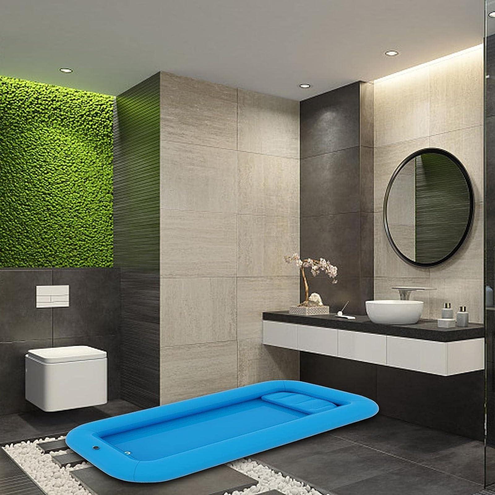 CEEBUS Inflatable Bathtub Portable Adult Tub PVC Body Washing Basin System Inflatable Hair Wash Basin Disabled Bed Shower Inflatable Tub Home Care Bed Accessories