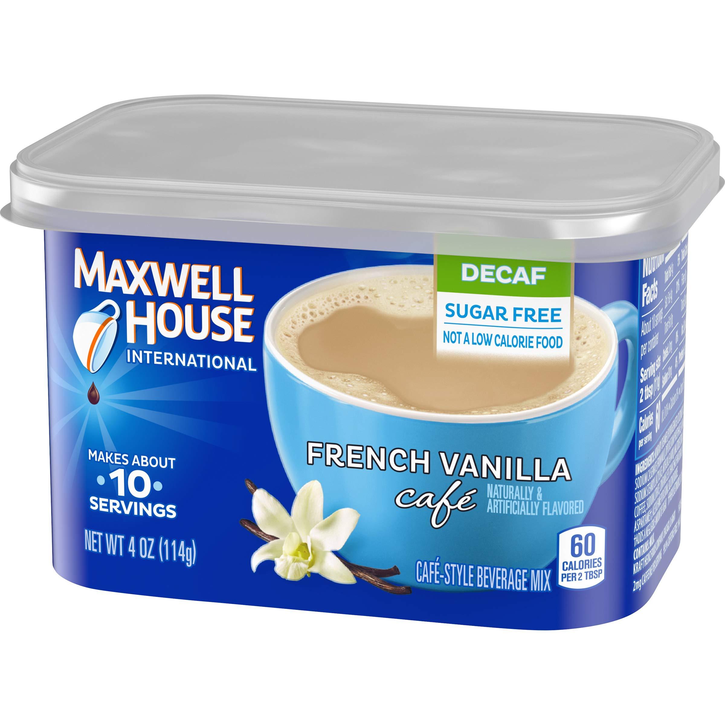 MAXWELL HOUSE Maxwell House International Coffee Decaf Sugar Free French Vanilla Cafe, 4 Ounce