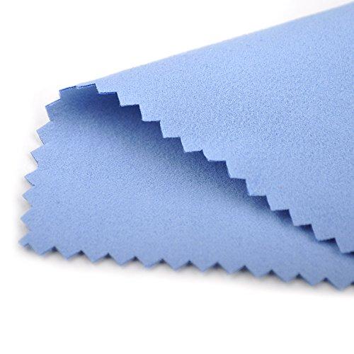 Muka Muka 500 Pcs Custom Polishing Cloths 1.5\" x 3.2\", Blue Jewelry Cleaning Cloths for Silver, Gold, Platinum, Mini Size