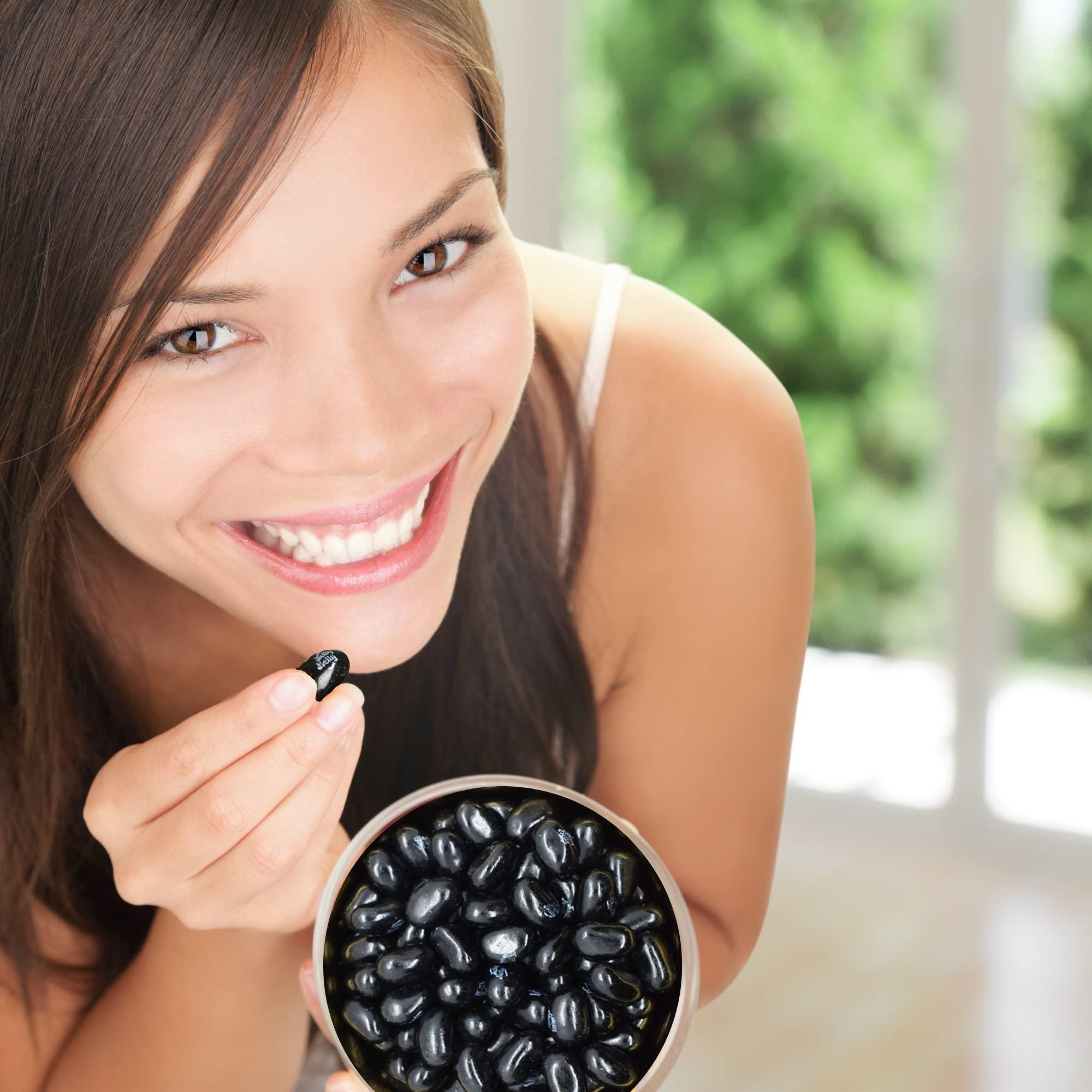 Sweetzo Sweetzo Black Licorice Jelly Beans On the Go Bags, Soft and Chewy Old Fashioned Candies, Vegetarian Friendly Fat Free Candy Summer 2024 Travel Snack (Pack of 3)