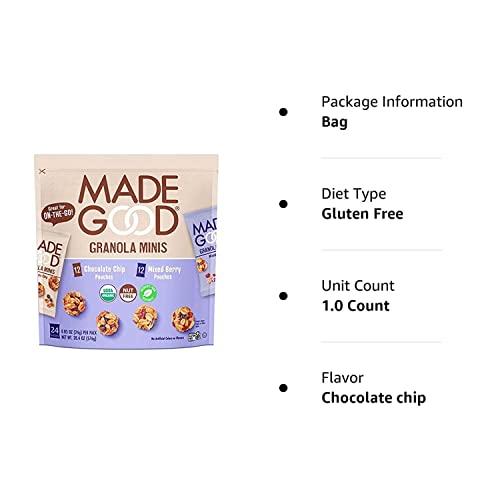 Made Good MadeGood Organic Granola Minis 24-Bag Organic Snack Variety Pack, Gluten Free Mon GMO Vegan Nut Free Individually Wrapped Snack Packs