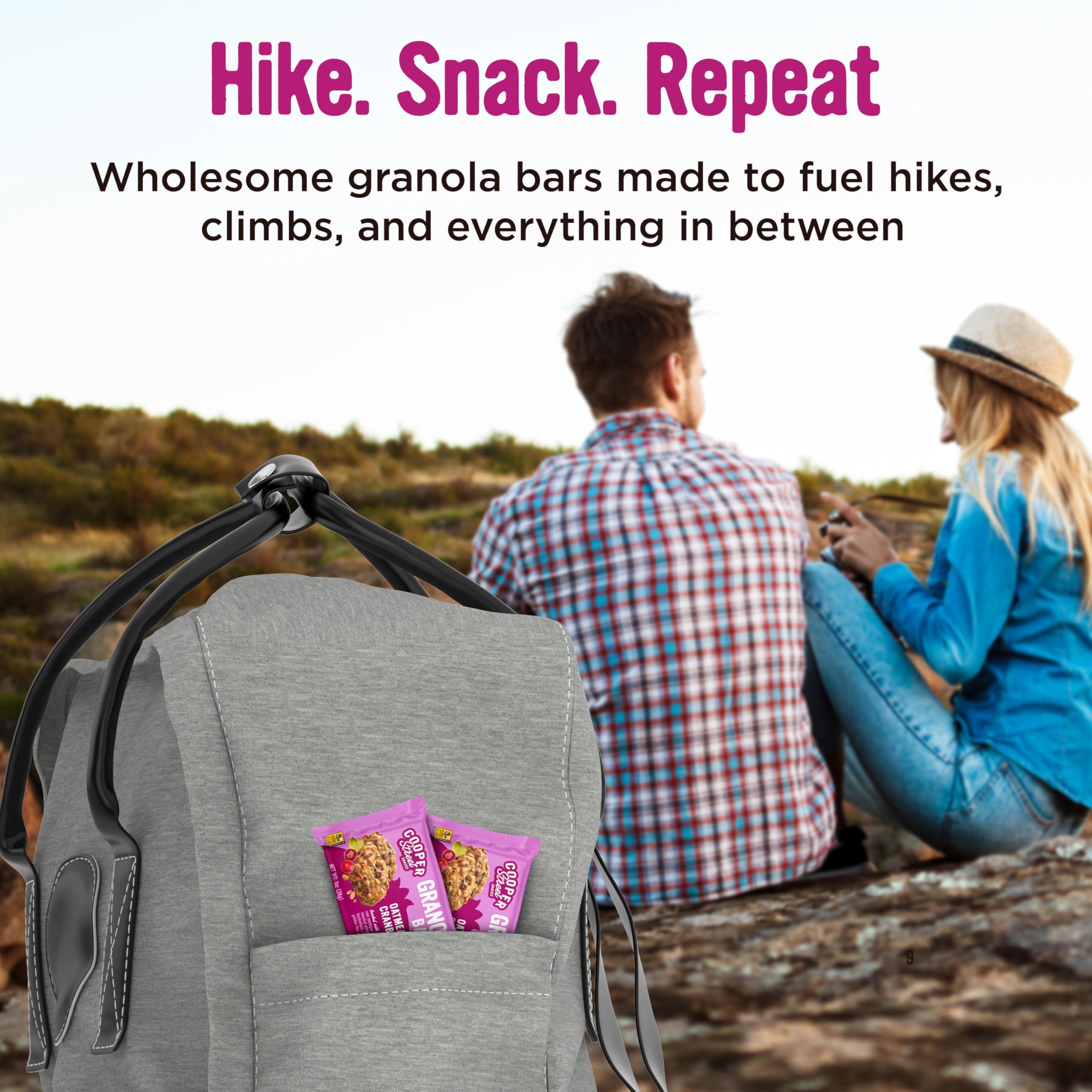 COOPER STREET Cooper Street Granola Bakes - Chewy Breakfast Granola Bars with Chia, Flax, Buckwheat and Oats - Oatmeal Cranberry Individually Wrapped Nut & Dairy Free On-The-Go or School Snacks - 12 Bars, 1oz each
