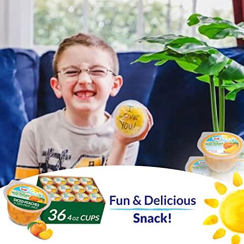 Dole Dole Fruit Bowls Diced Peaches in 100% Juice Snacks, 4oz 36 Total Cups, Gluten & Dairy Free, Bulk Lunch Snacks for Kids & Adults