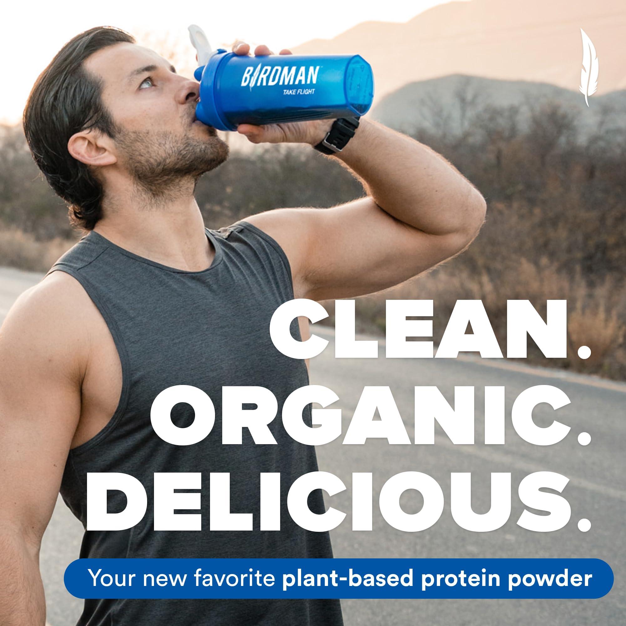 BIRDMAN BIRDMAN Falcon Vegan Protein Powder Organic, Stevia & Sugar Free, Plant Based Protein, Low Carb, Dairy Free, Keto, Non Whey Protein, Probiotic, Pea Protein | Chocolate Flavor - 60 Servings - 3.9lb