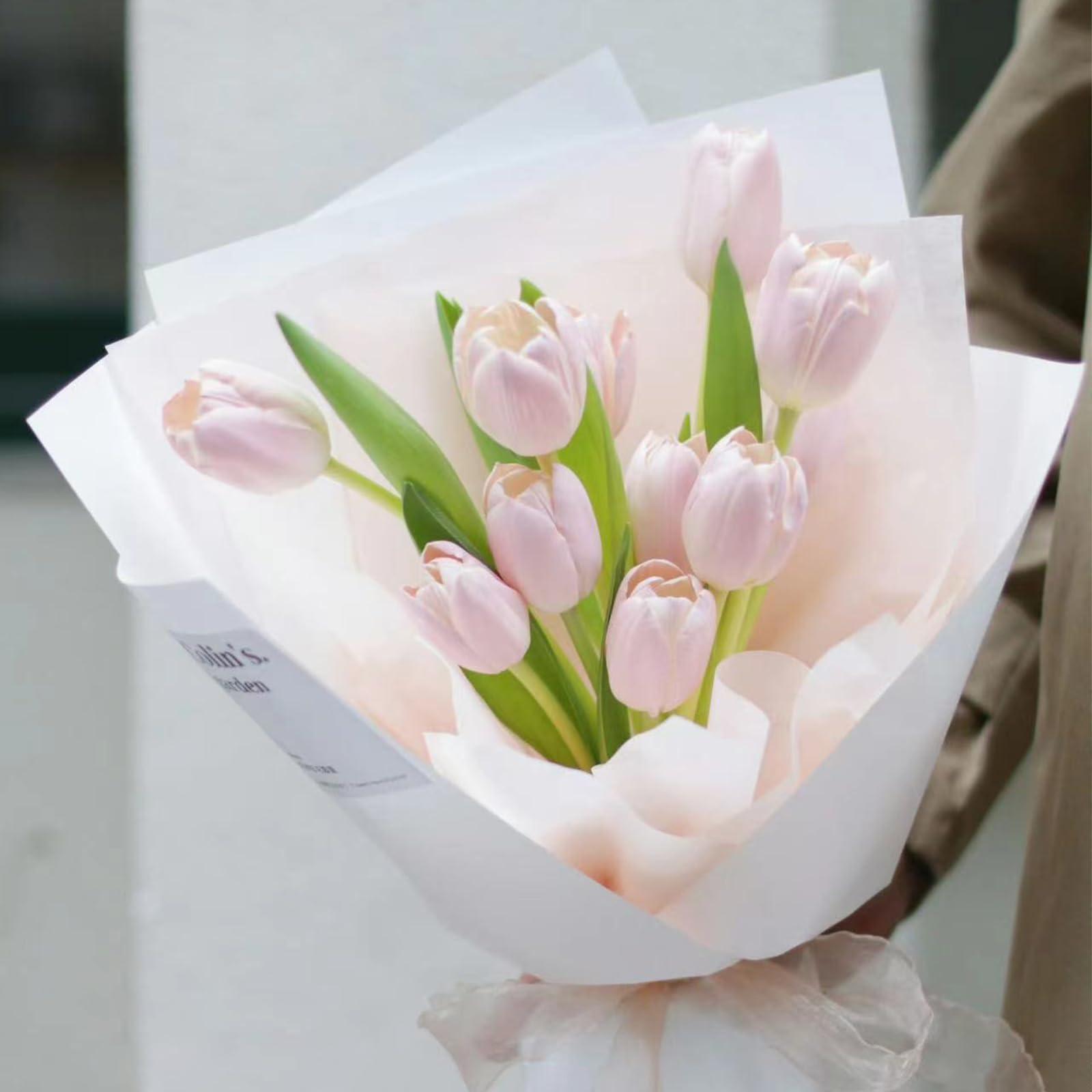 LLBWKC LLBWKC 20 Sheets Flower Wrapping Paper, Korean Cotton Wrapping Flower Paper, Non-Woven Floral Wrapping Paper, Waterproof Flower Bouquet Wrapping Paper for Florist Supplies, Gift Packaging 23x23 in