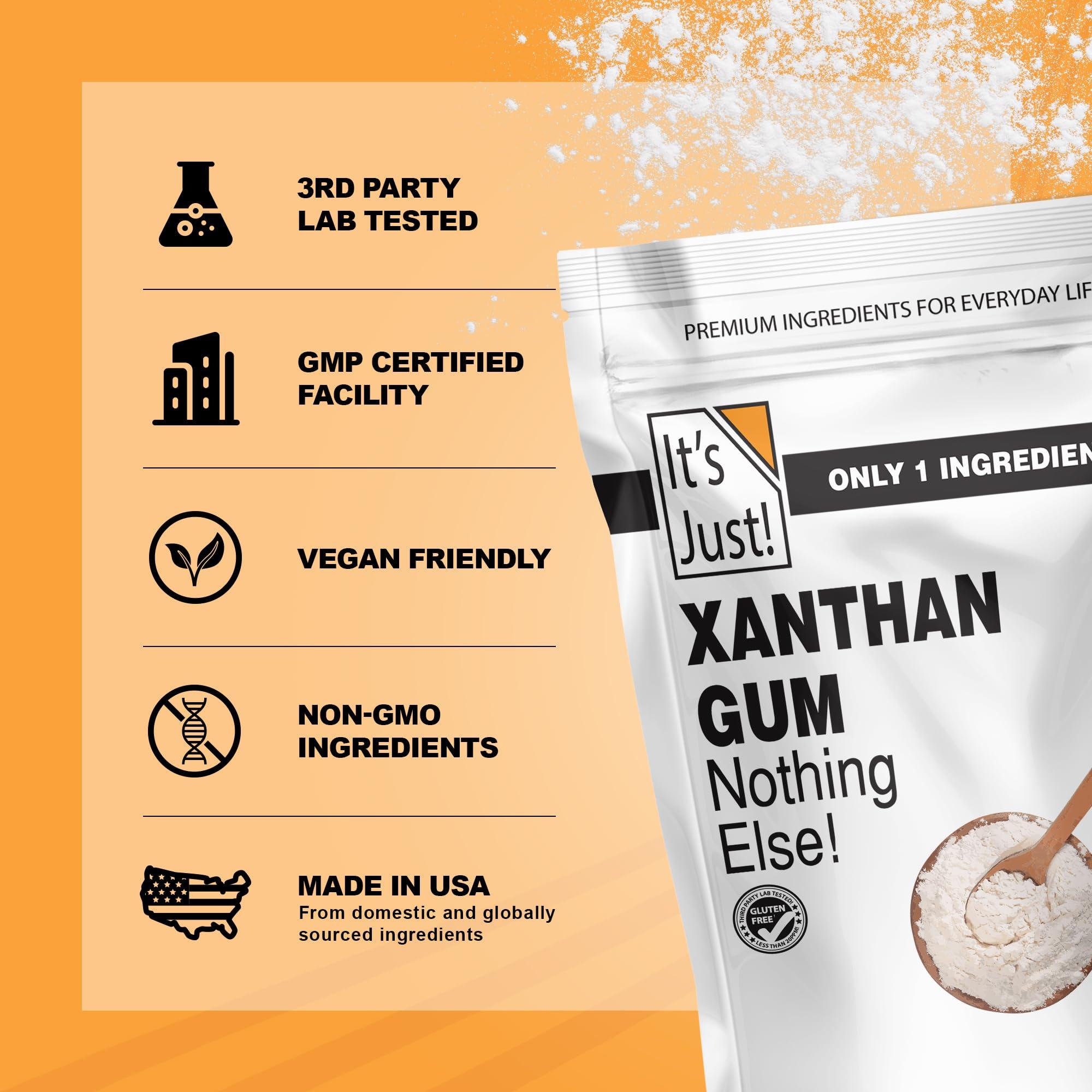 It's Just! It's Just - Xanthan Gum, 15oz, Keto Baking, Non-GMO, Thickener for Sauces, Soups, Dressings, Packaged in USA