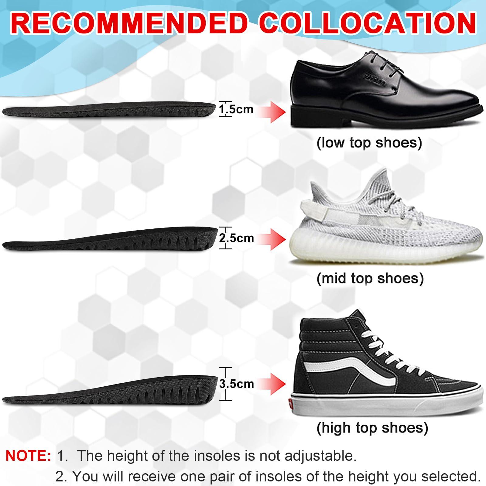 Ailaka Ailaka Height Increase Insoles for Men Women, Honeycomb Shock Absorbing Cushion Insoles, Replacement Full Length Sports Shoe Height Inserts Height Elevation