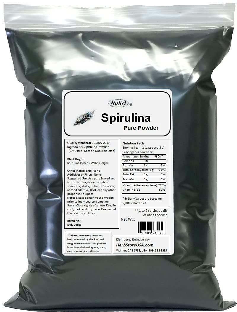 NuSci NuSci 100% Pure Spirulina Powder Fresh Energy Non-Irradiated (2000 Grams (4.4 lb))