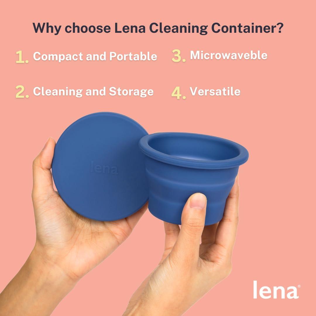 Lena Lena Menstrual Cup Sterilizer Case, Compact, Collapsible Silicone Container for Cleaning Period Cup & Menstrual Disc, Travel, Home and Dorm, Menstrual Cup Cleaner, Feminine Care, Light Purple