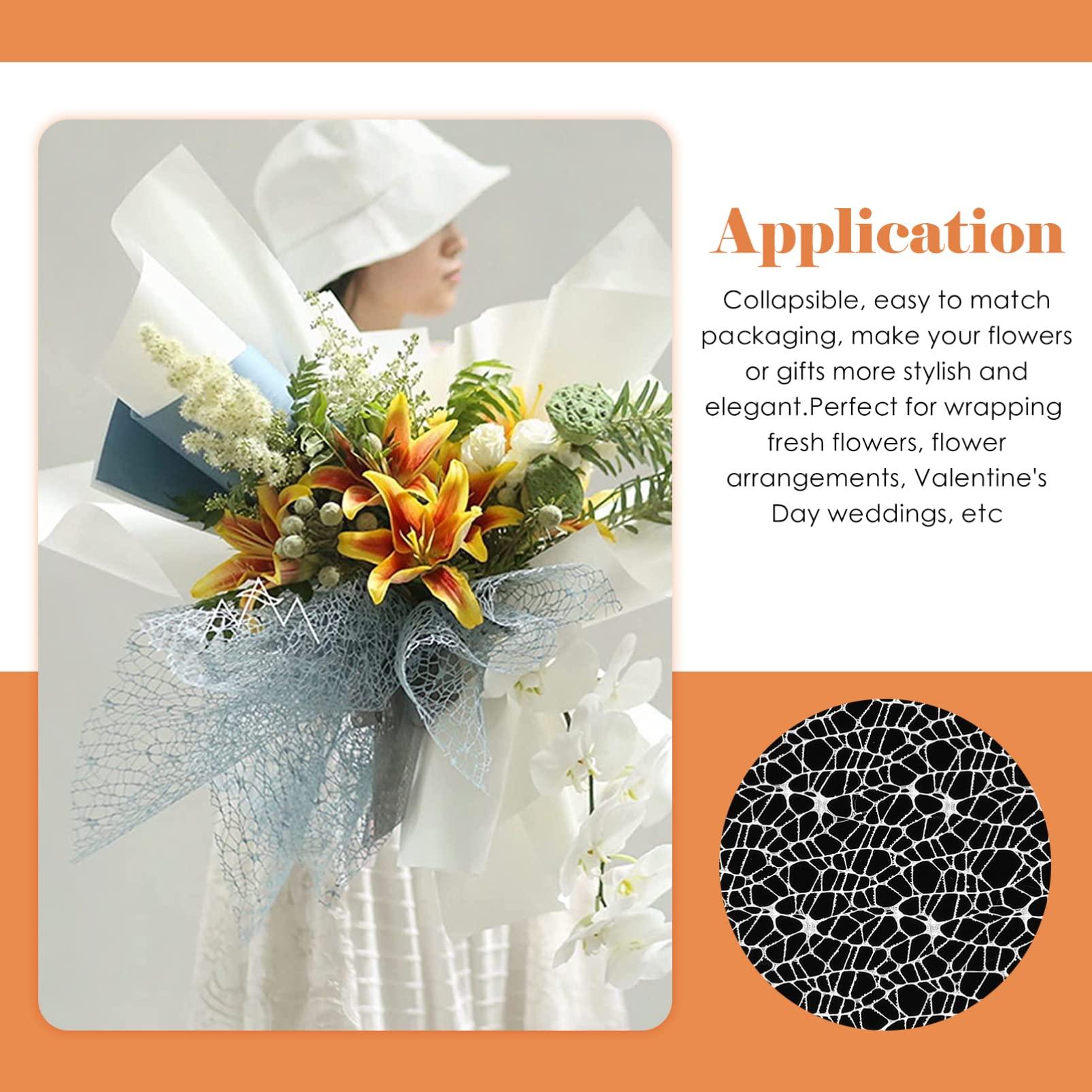 SEWACC SEWACC Wrapping Mesh Paper Gauze DIY Floral Bouquet Packaging Materials Florist Supplies for Valentines Day Holiday Wedding Birthday White