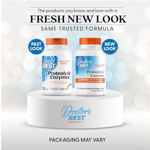 Doctor's BEST Doctors Best Proteolytic Enzymes, Broad Spectrum Proteolytic Enzyme Formulation, Non-GMO, Vegetarian 90 Delayed Release Veggie Caps