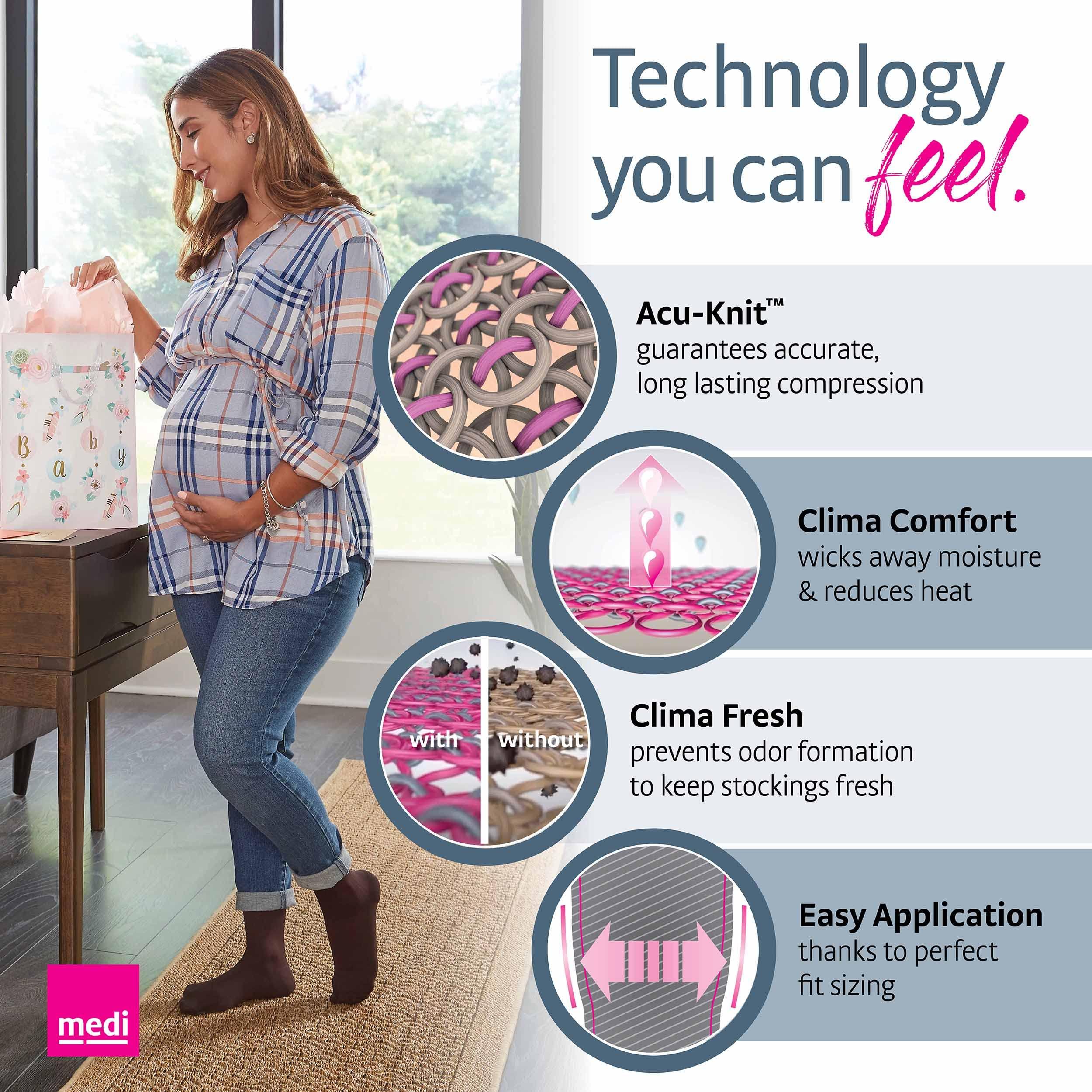 mediven medi Assure, 20-30 mmHg Compression Stockings Closed Toe, Knee High, Semi-Transparent Hosiery, Large - Petite, Beige