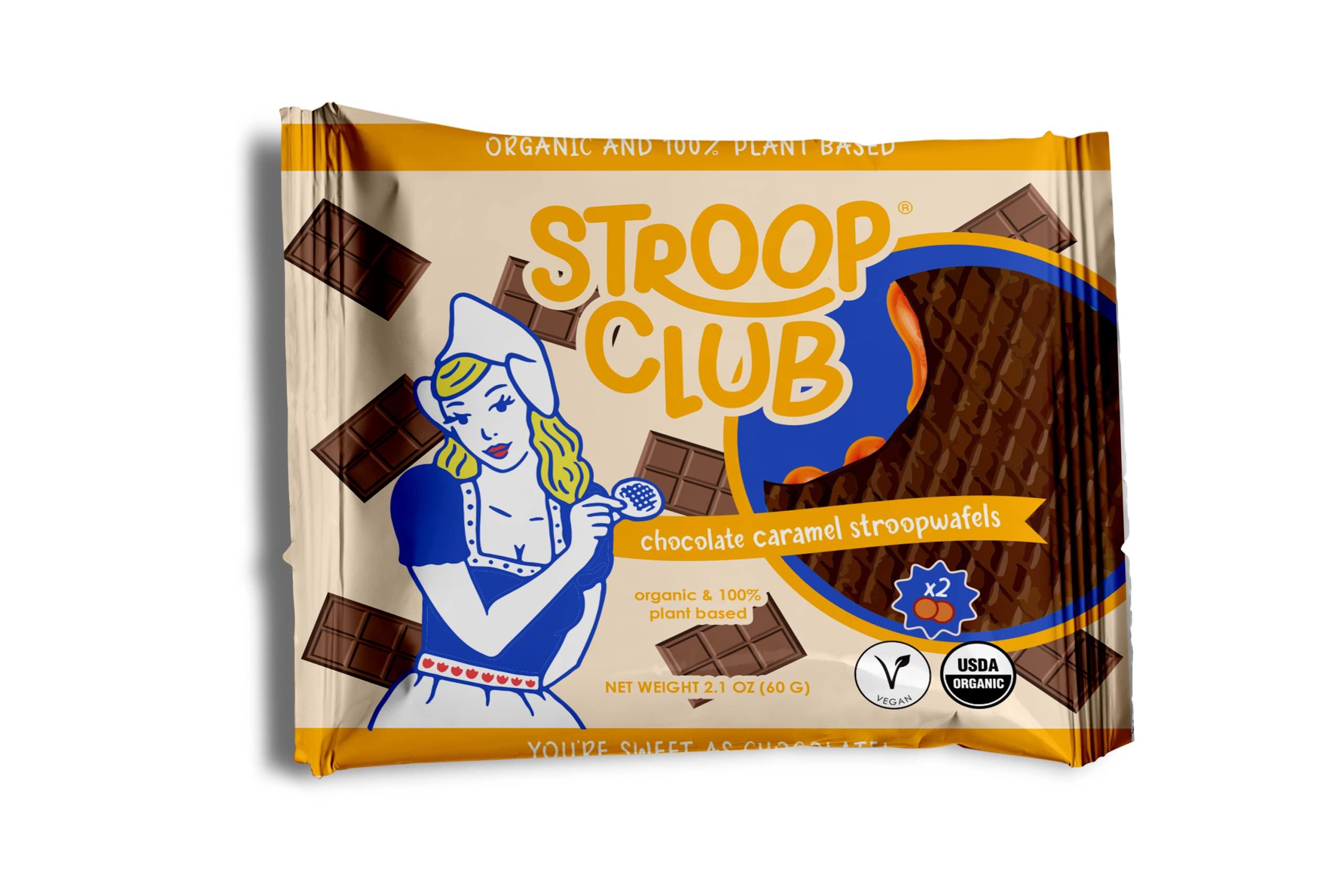 Stroop Club Stroop Club Organic Chocolate Infused Stroopwafel Caramel Treats | Vegan, Plant-Based and Dutch-Approved Indulgence - 12 Chocolate Waffle cookies (6 Pack of 2)