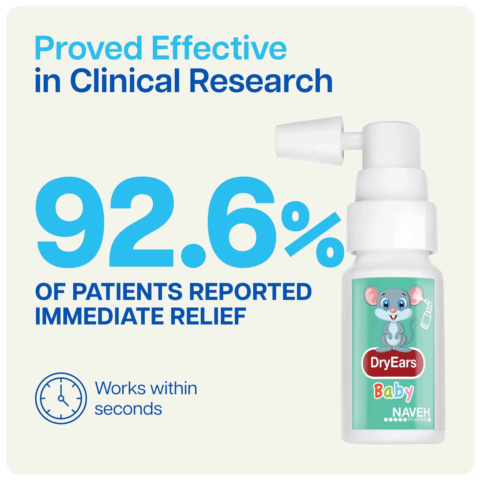 NAVEH PHARMA NAVEH PHARMA Dry Ears Baby | Swimmers Ear Drops Spray | Ear Drying Drops for Little Swimmers | Remove Water Trapped in Ears in Seconds | Prevent Hearing Loss (0.5 Fl Oz)