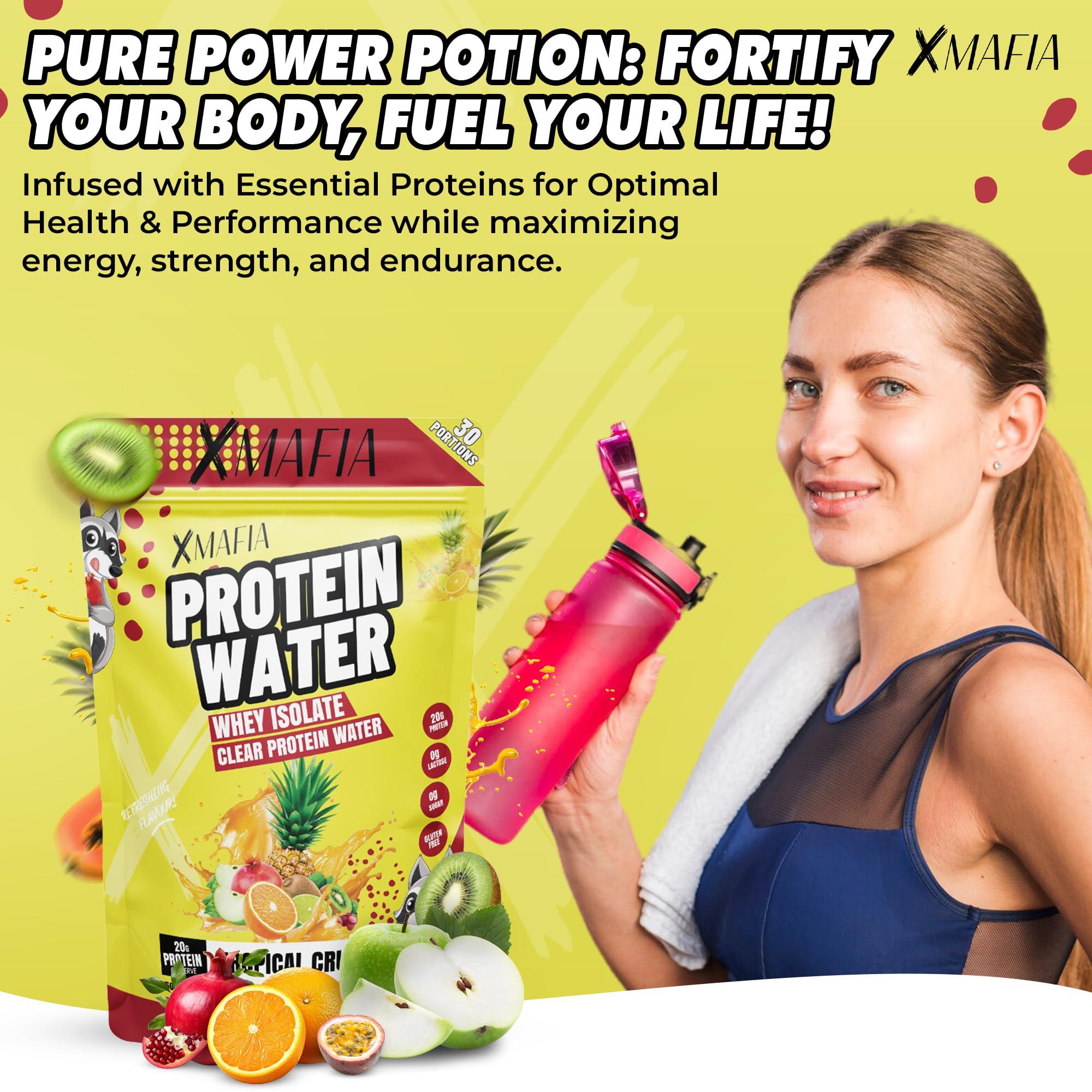 XMafia XMafia  Protein Water, Clear Protein Powder  30 Servings, 20g Protein, 27 oz - Hydrator Whey Isolate - 0g Lactose, 0g Sugar, Keto-Friendly - Tropical Crush - Iso Juice Protein, Post-Workout