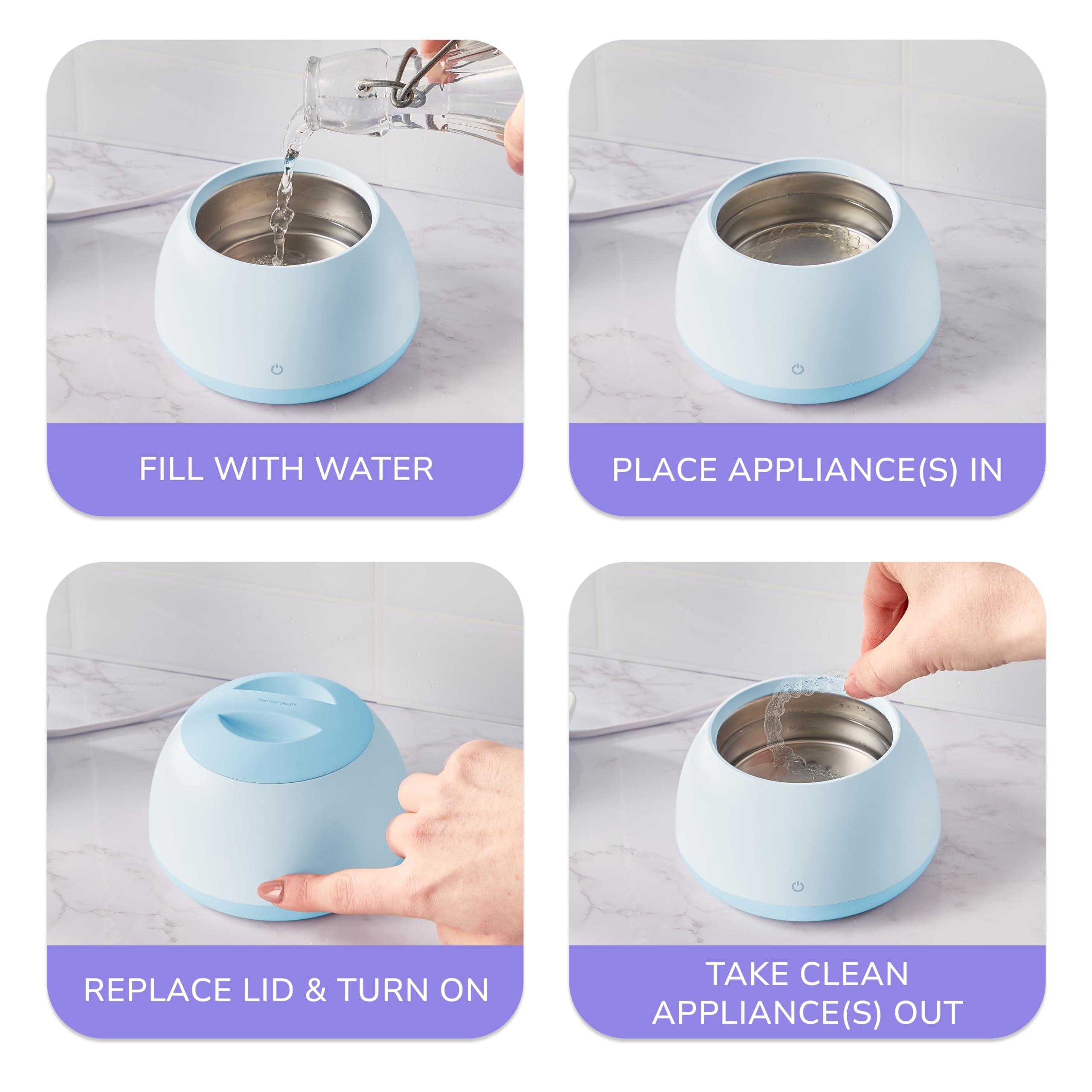 Zima Dental Zima Dental Pod | Sky Blue | Ultrasonic Retainer Cleaner Machine | Aligner, Nightguard, Mouth Guard, Denture Cleaner | Oral Dental Care FSA HSA Approved