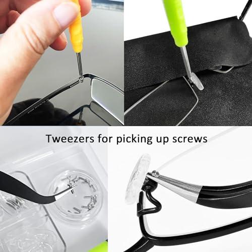 PTSLKHN PTSLKHN Screw-in Eyeglass Nose Pads, Glasses Nose Pads Replacement Kit, 12 Pairs of Soft Silicone Nose Pads for Eye Glasses, Sunglasses and Presbyopes